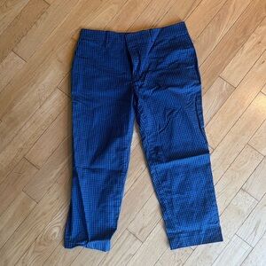 Crop slacks, blue and black plaid size 12